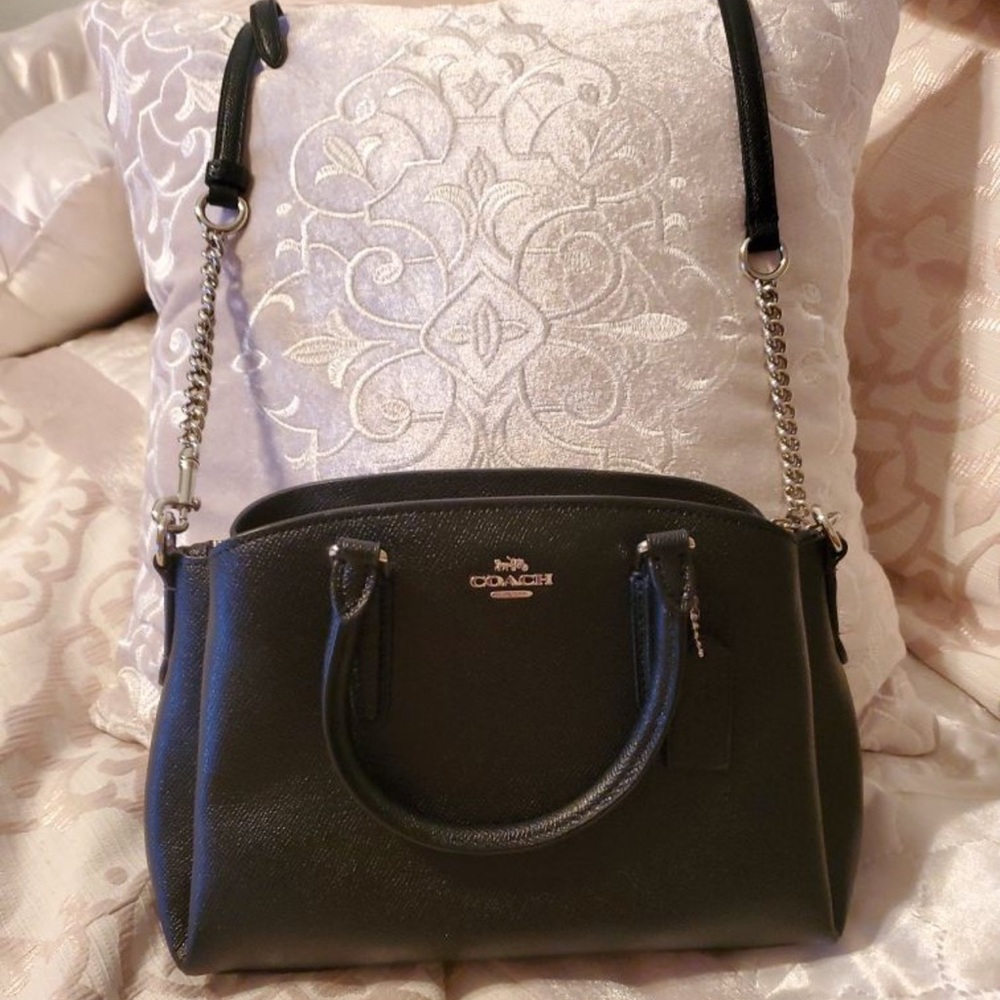Coach Black Crossbody Bag with Silver Accents NWT